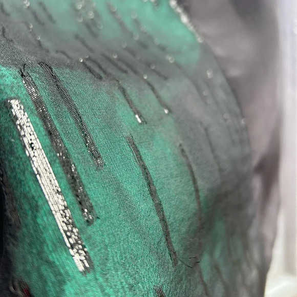 rag & bone Green & Black Silk Metallic Shift Dress, size 10 - Picture 12 of 15